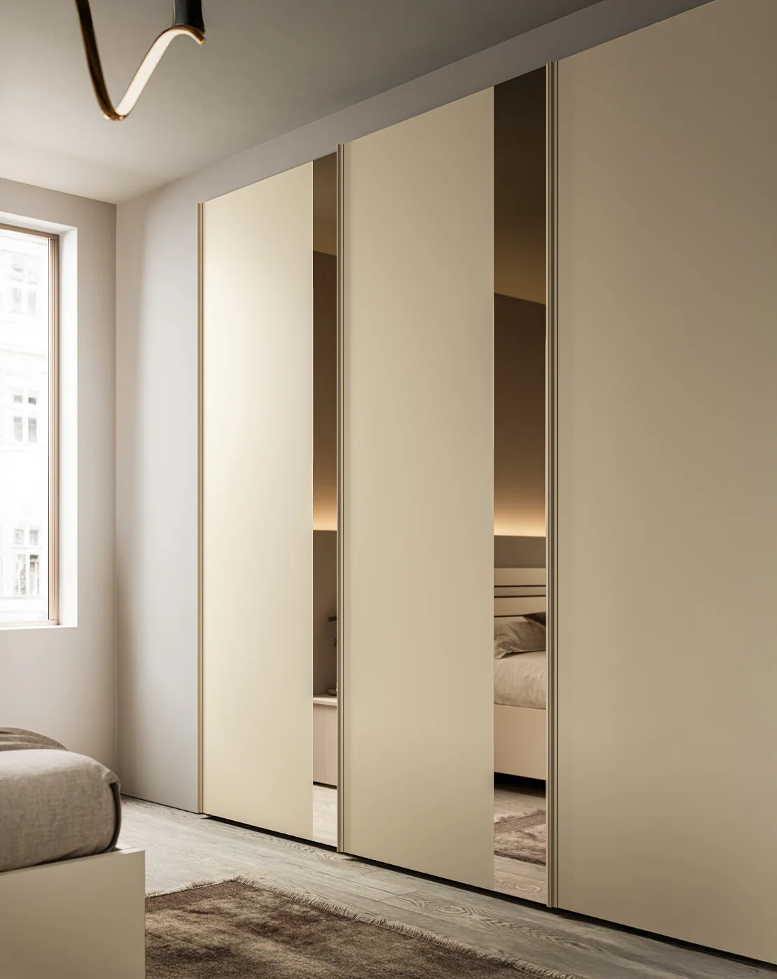 Armoire Elba intégrée dans une chambre lumineuse