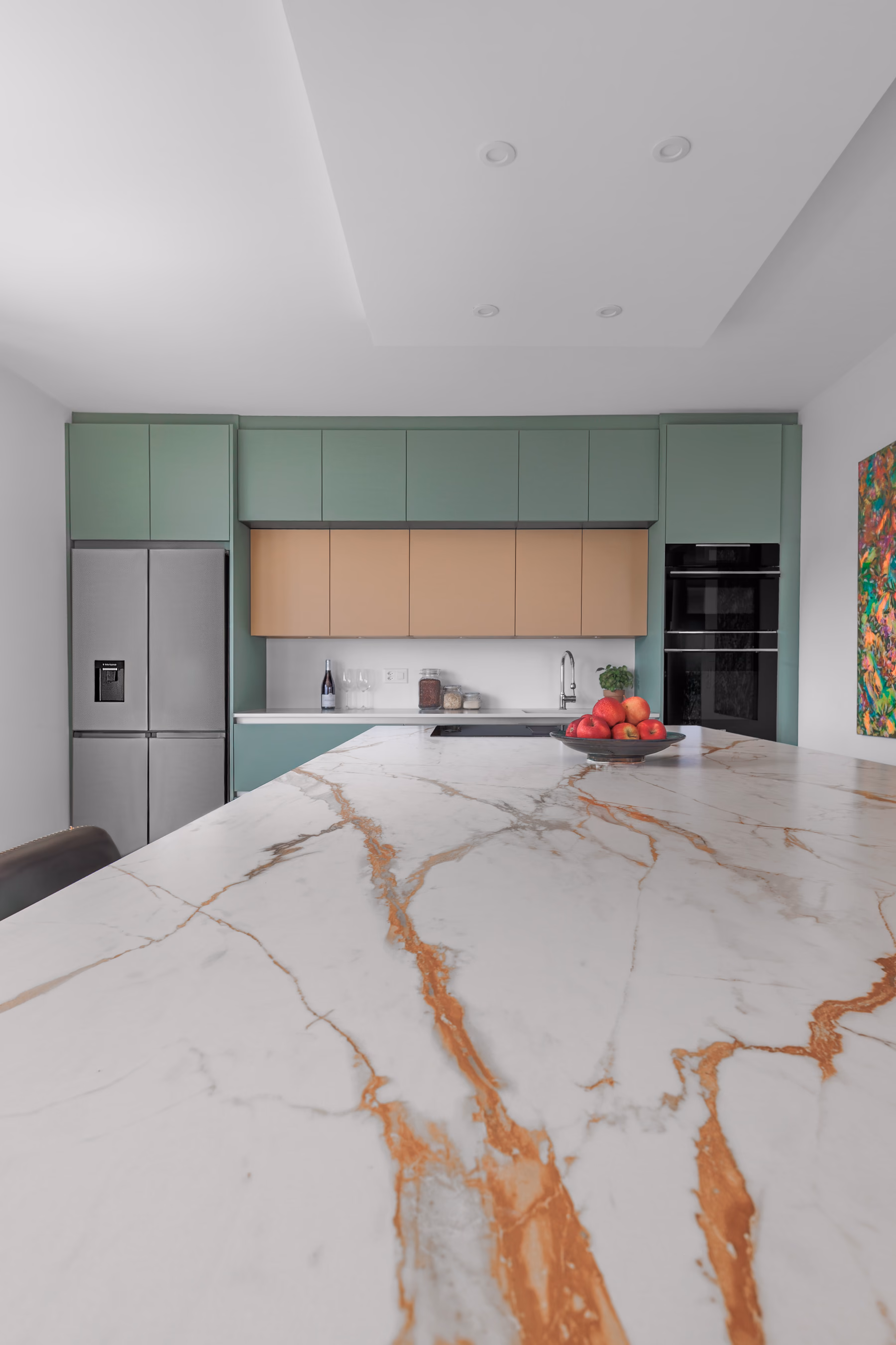 Cuisine verte sur mesure, vue 5, réalisation BP Cuisines