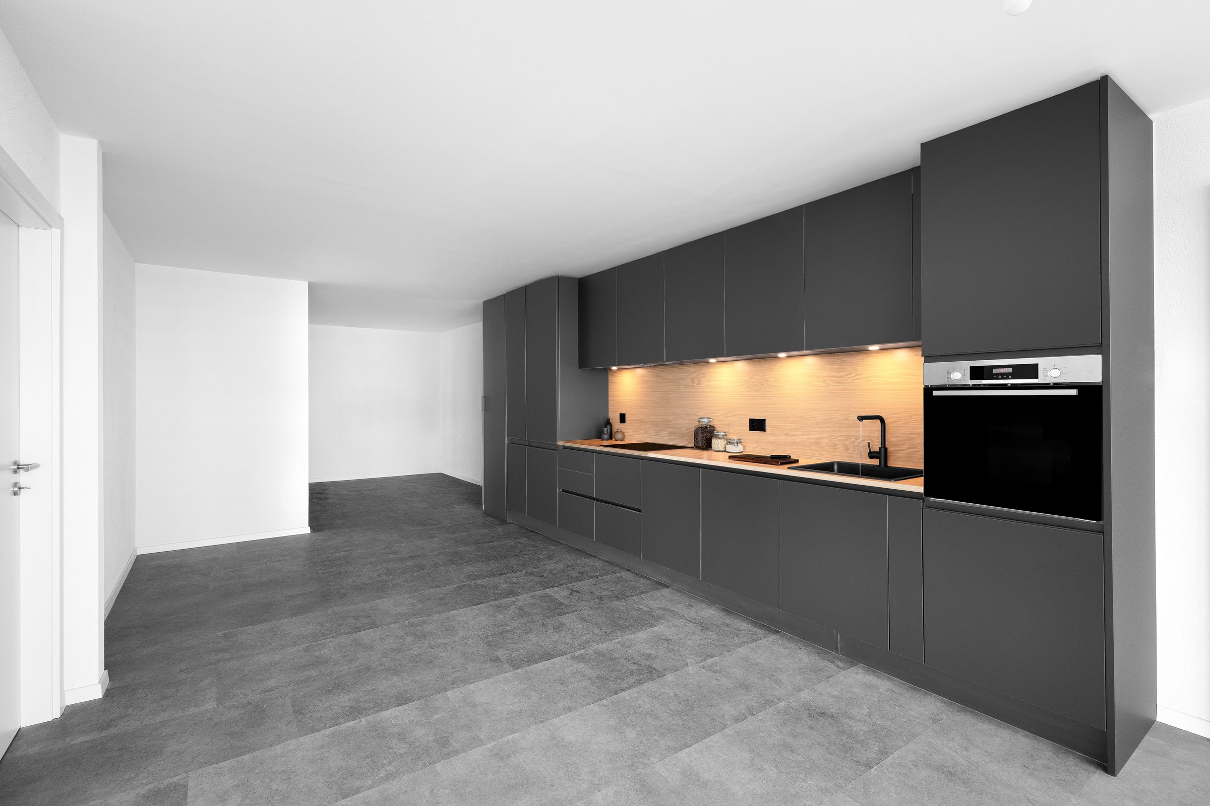 Cuisine graphite, vue 4, réalisation BP Cuisines